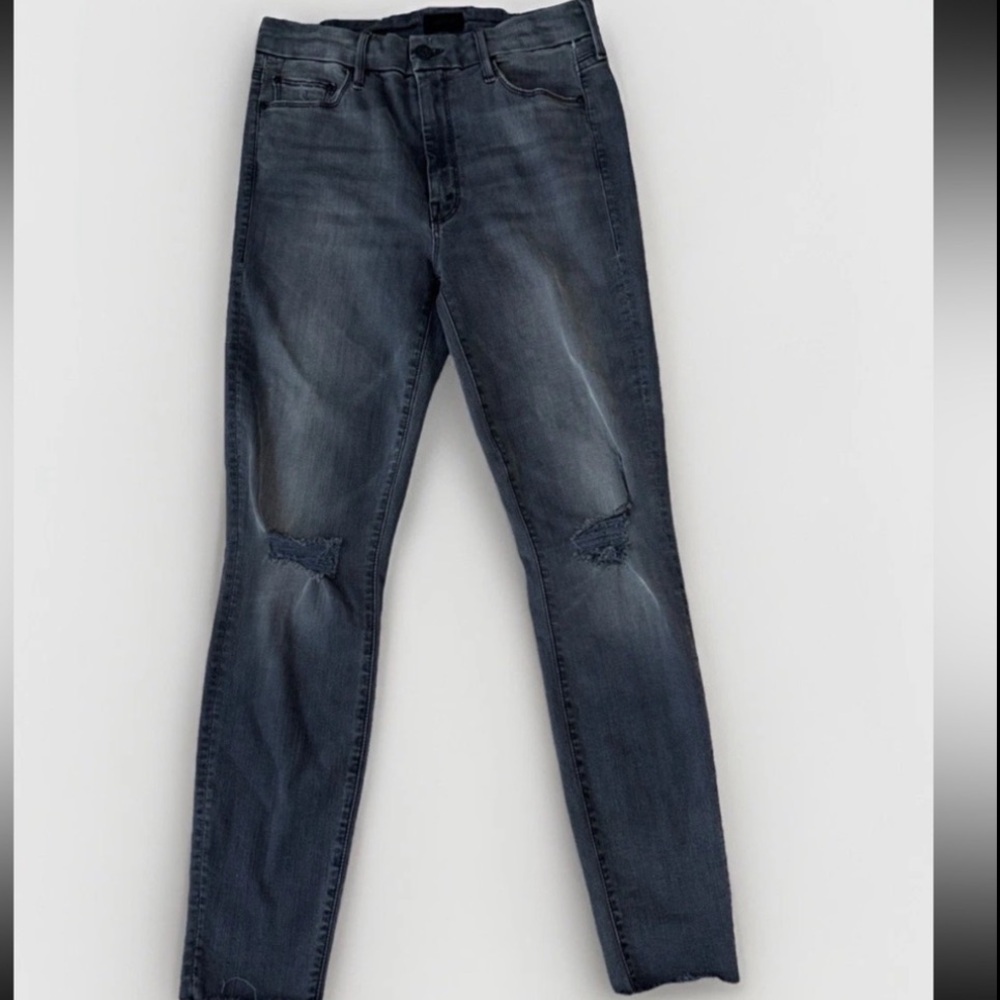 MOTHER JeansHustler Looker Ankle Fray Burning Out Lanterns Distressed Sz 28 🇺🇸